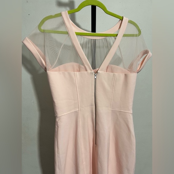 Maggy London Women's Blush Pink Illusion Top Crepe Dress - Picture 7 of 12